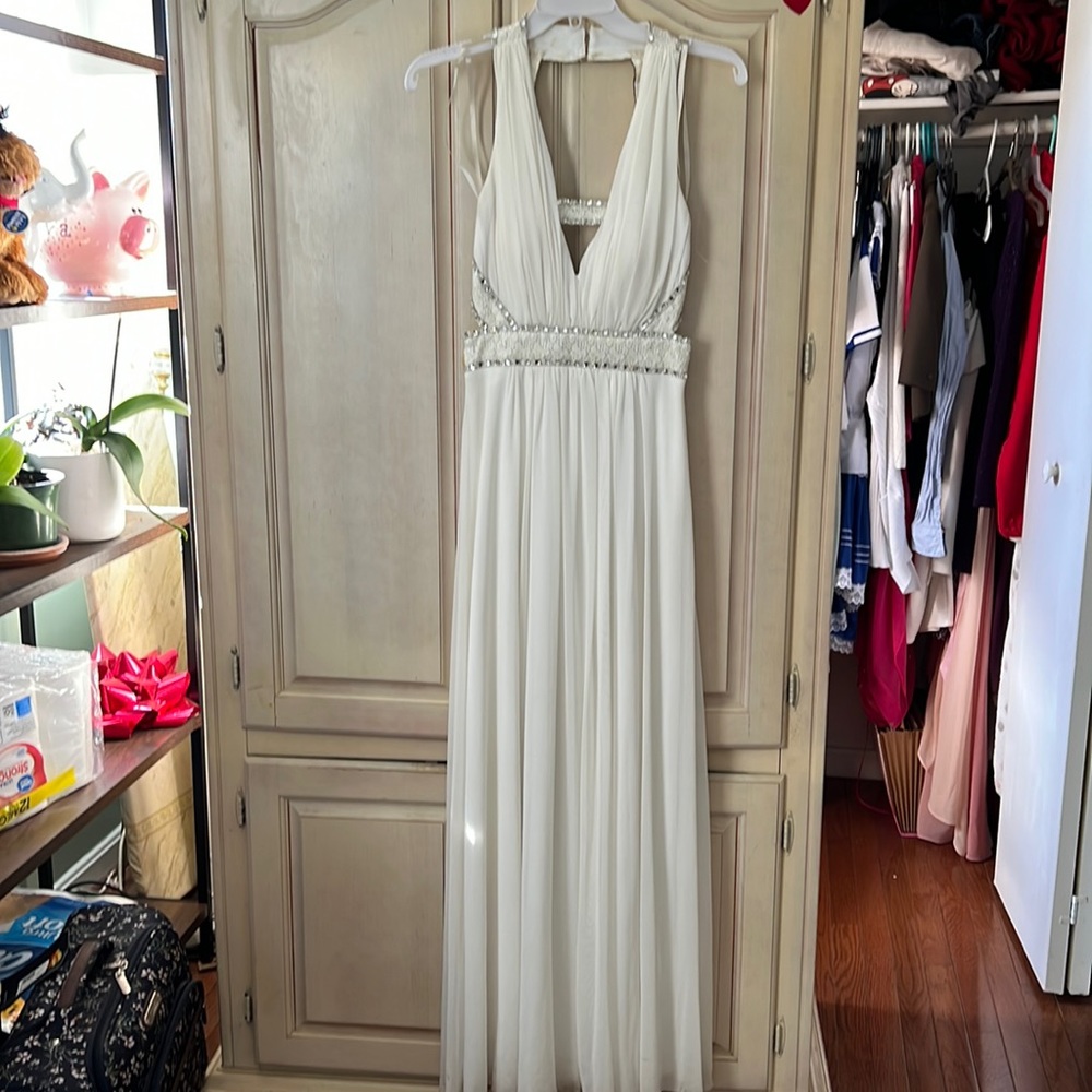 White prom dress.